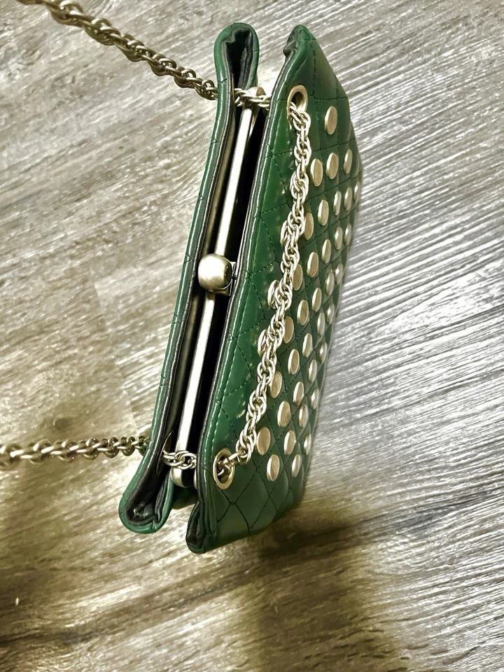 Bolsa rara vintage Julius Resnick JR verde cravejada punk anos 70 anos 80 - Imagem 4 de 4