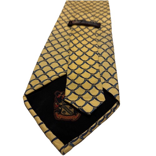 Used Paolo Gucci geometric Yellow Blue chain-link pattern Tie