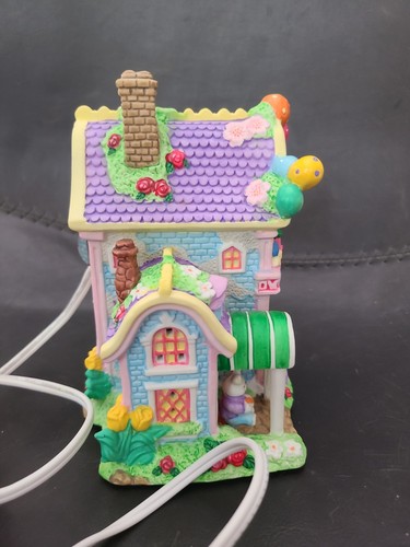 Easter Lighted Ceramic Toy Shop House Pastel Village Bunny Spring Decor 8” - Picture 8 of 9
