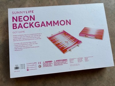 Neu im Karton Sunnylife Neon Backgammon Spiel