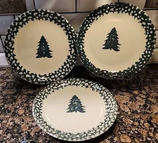 Folk Craft Winter Wonderland Stoneware Dinner Plates By Tienshane Set Of 3