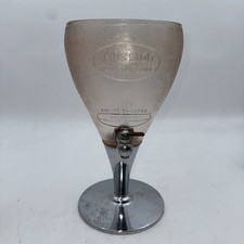 Dispensador de contador de refrescos Mission de 1930 jugo de fruta real vidrio rosa sin tapa