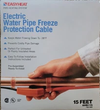 Easy Heat Automatic Heat Cable  water Pipes Freeze Proof Tape 15Ft AHB-115 120v