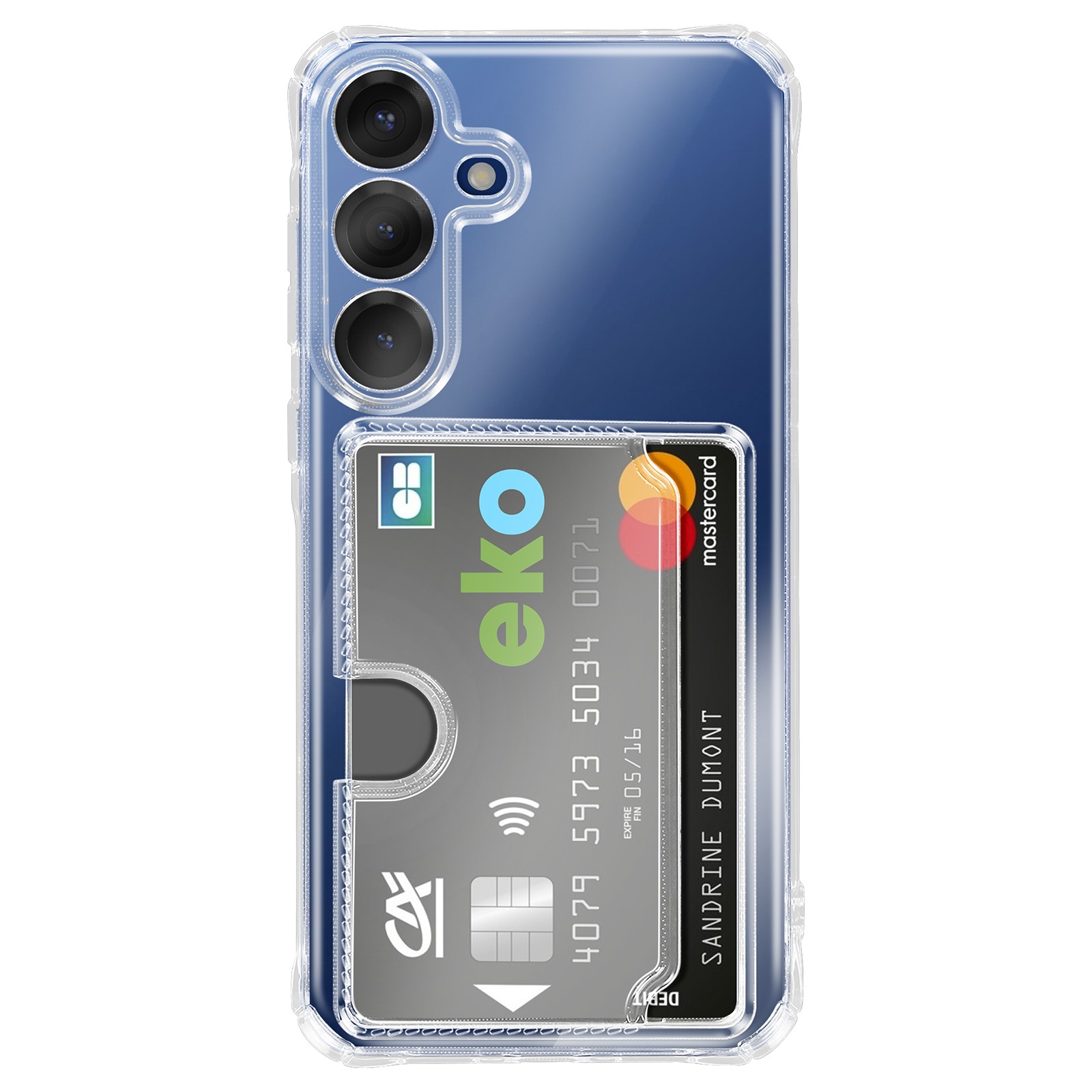 Coque Galaxy S25 anti-choc avec fente pour carte éliminant le portefeuille encombrant