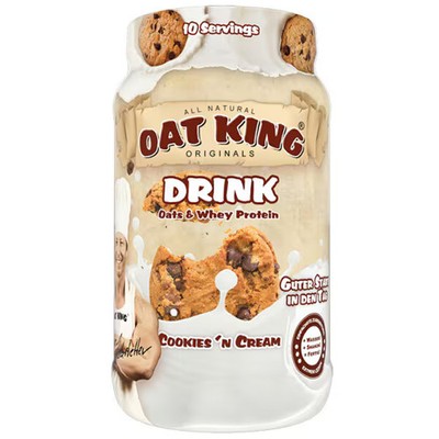 Oat King Oats & Whey Protein Drink, 600g Getränkepulver, Cookies & Cream