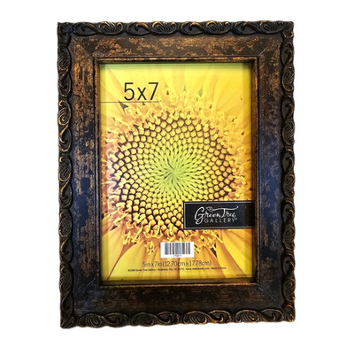 Green Tree Gallery  Brown Wood Decorative Edge Picture Frame for 5x7 Photo