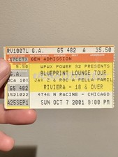 Jay-Z The Blueprint Lounge Tour Concert Ticket Stub Rap Hip-Hop Rocafella