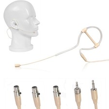Beige Single Earhook Headset Mic Headworn Microphone 3.5mm 3 Pin 4 Pin XLR New