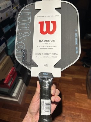 Wilson Cadence Tour 12 Raw Carbon Lightweight Black Blue Pickleball Paddle NEW*