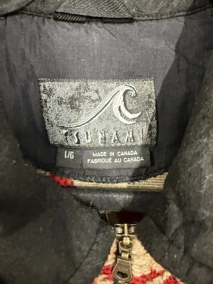 Tsunami Vest Mens Large Red Black Brown Horse Pattern Wool Blend Western Jacket - Image 2 of 4