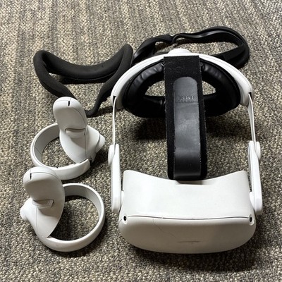 Meta Oculus Quest 2 128GB Standalone VR Headset White Controllers Strap Tested