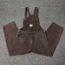 Vintage 90s No Exit Jordache Brown Denim Workwear Utility Overalls Mens Sz L