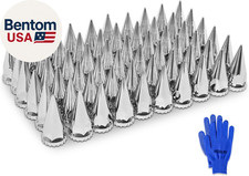 60Pcs Lug Nut Covers 33Mm Spike Nut Covers ABS Chrome Plastic Anti-Rust Thread-O