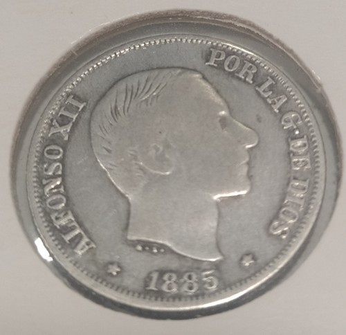 ESPAÑA 10 CENTAVOS DE PESO ALFONSO XII 1885 FILIPINAS PLATA MBC+ - Imagen 6 de 6