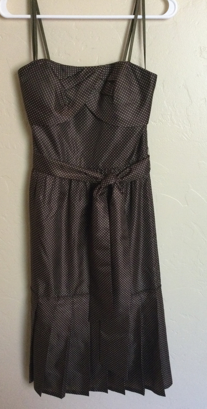 BCBG Paris Brown Strapless Pindot Party Dress, 8 - image 1