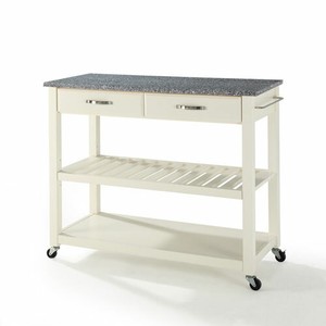 Solid-Granite-Top-Kitchen-Cart-Island-With-Optional-Stool-Storage-in-White
