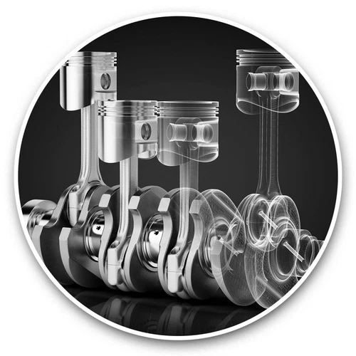 2 x Vinyl Stickers 25cm (bw) - Engine Mechanic Car Vehicle Driver  #41450