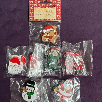 NOS 6-3 Packs Vintage Just for Keeps Wood Christmas Painted Craft Cut Outs Small