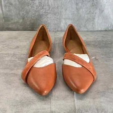 SAVA Women's Coral Leather Lennox Pointed-Toe Slip-On Memory Foam Flats SZ 9.5