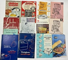 13 Vtg Appliance Booklets Manuals Cookbooks Sunbeam GE Westinghouse Mixmaster