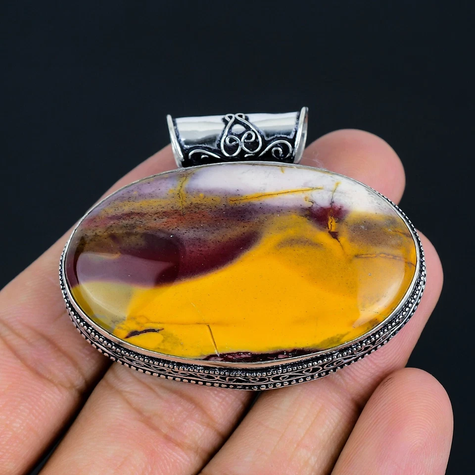 Bonito Colgante Mookaite Amarillo Plata de Ley 925 Joyería Boho Regalo para Amigos Foto 2 de 4