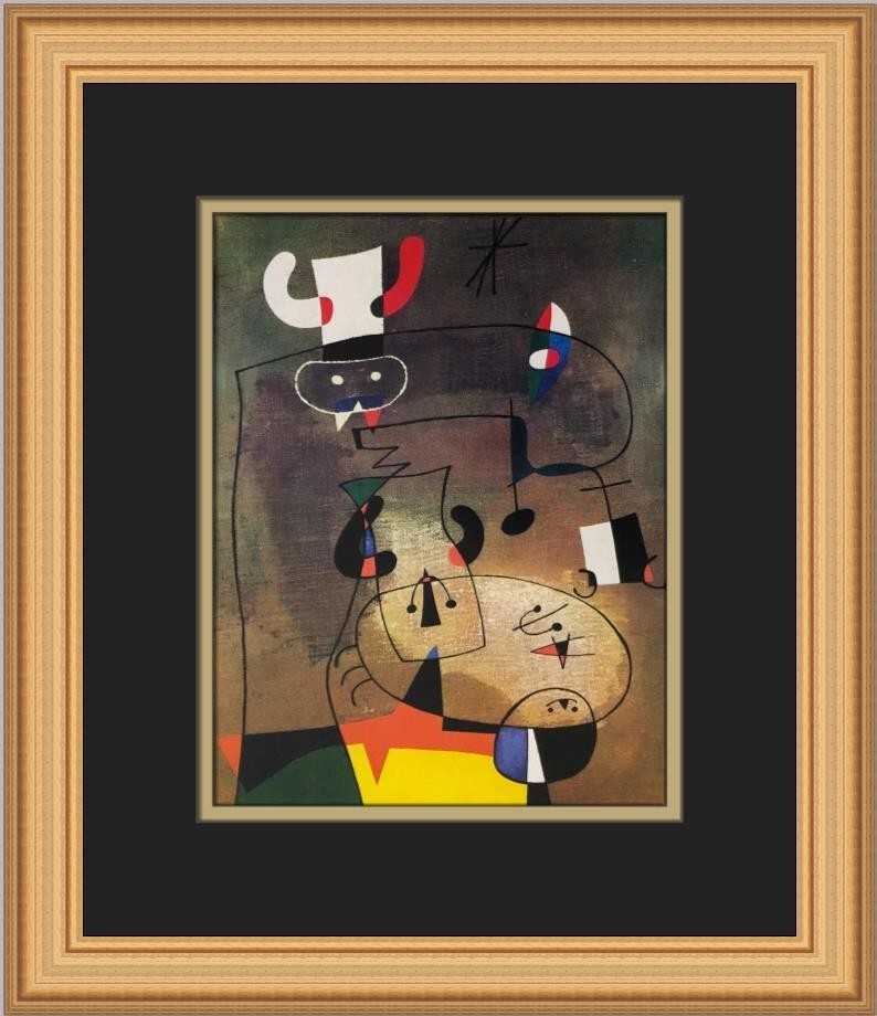 Joan Miro Personages Custom Framed Print