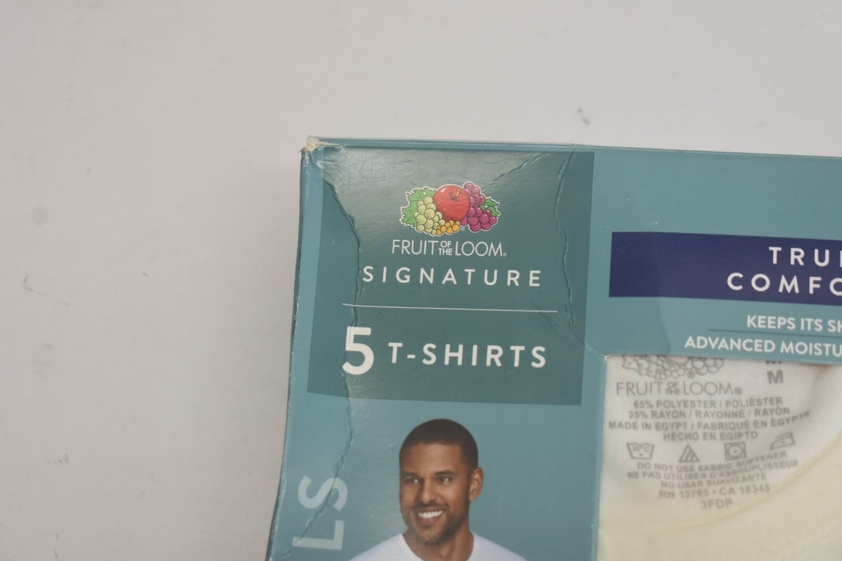 Fruit of the Loom Mens White T-Shirts True Comfort Short Sleeve