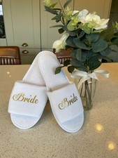 Personalised Wedding Spa Slippers - Any Role Added Bride Bridesmaid Hen Party