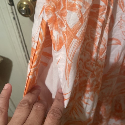 Women’s Tommy Hilfiger Dress Coral White Floral Flowy Relaxed Midi Size 2 - Picture 4 of 7