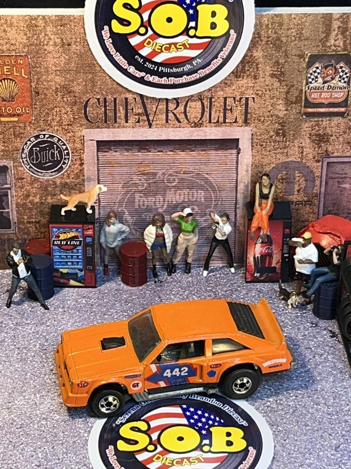 Hot Wheels Blackwalls 1978 Oldsmobile Flat Out 442 1:64 EX Cond Orange HK - Image 4 of 4