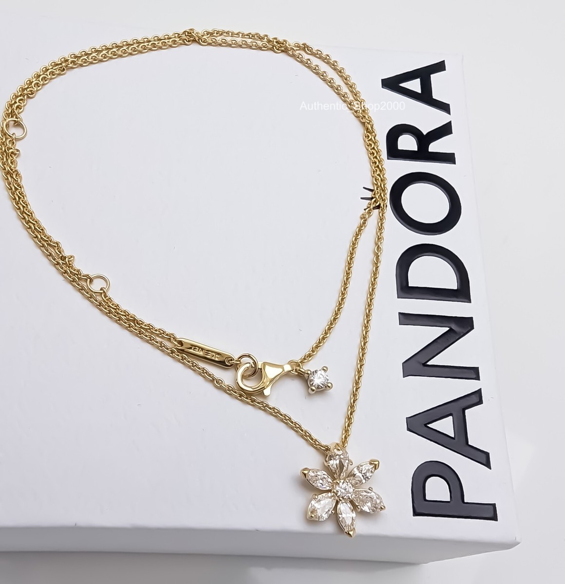 NEW Authentic PANDORA Gold Sparkling Herbarium Flower NEW Authentic PANDORA Gold Sparkling Herbarium Flower