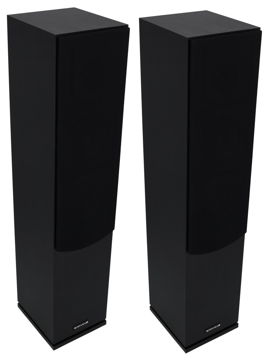 2) Rockville Lux 658 Black Dual Ohm Hi-Fi Tower Speakers - Main Image