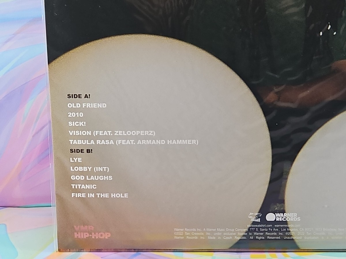 欧LP Earl Sweatshirt SICK! 093624868286 Warner Records /00260 Lp Earl Sweatshirt Sick 093624868286 Warner Records /00260