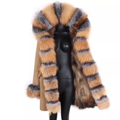Damen CARMEN CHARLOTT Luxus Echt Pelz Parka Mantel Fuchspelz Größe 38/40 M NEU! - Bild 1 von 2