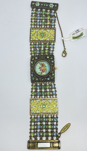 Watch Michal Negrin Crystal Elegant Big bracelet Roses Magnetic Made in Israel - Picture 5 of 17