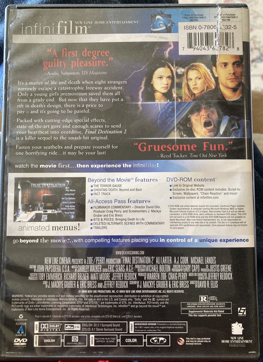 Final Destination 2 (DVD, 2003, Infinifilm Widescreen Full