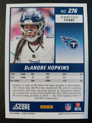 DEANDRE HOPKINS　ホプキンス　直筆サインカード　AUTO　NFL DEANDRE HOPKINS ホプキンス 直筆サインカード AUTO NFL 2024
