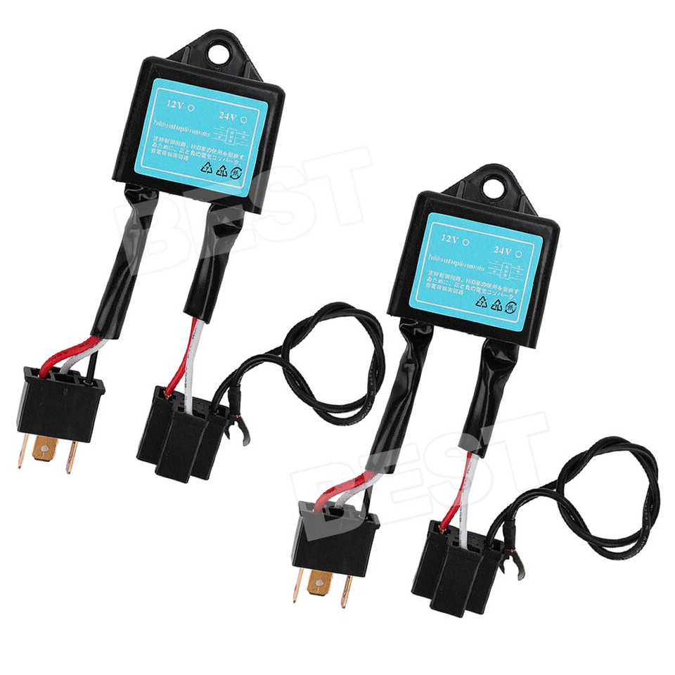 2X H4 LED Reversed Polarity Converter Positive Negative Switch Harness ...