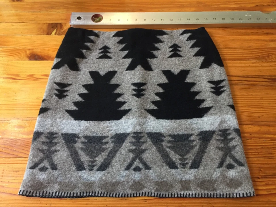 Saia Vintage KAREN KANE Tamanho M Média Mescla de Lã do Sudoeste Forrada Feita nos EUA - Imagem 4 de 4