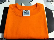 6 NEW PROCLUB COMFORT PLAIN T-SHIRT BLANK ORANGE TEE PRO CLUB S-3XL 6PC
