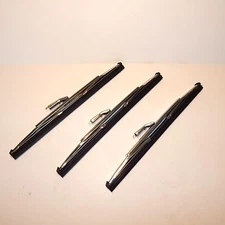 New Set of 3 Stainless Wiper Blades MG Midget 1973-1979 9" Correct Connectors