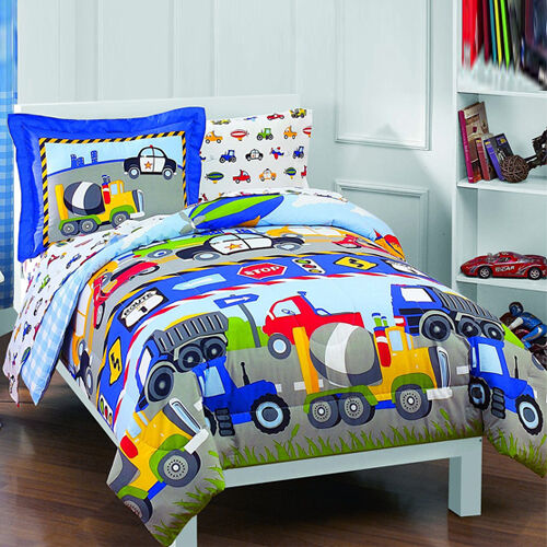 Reversible Twin Size Boy Bedding Set, Bed Covers Twin Size