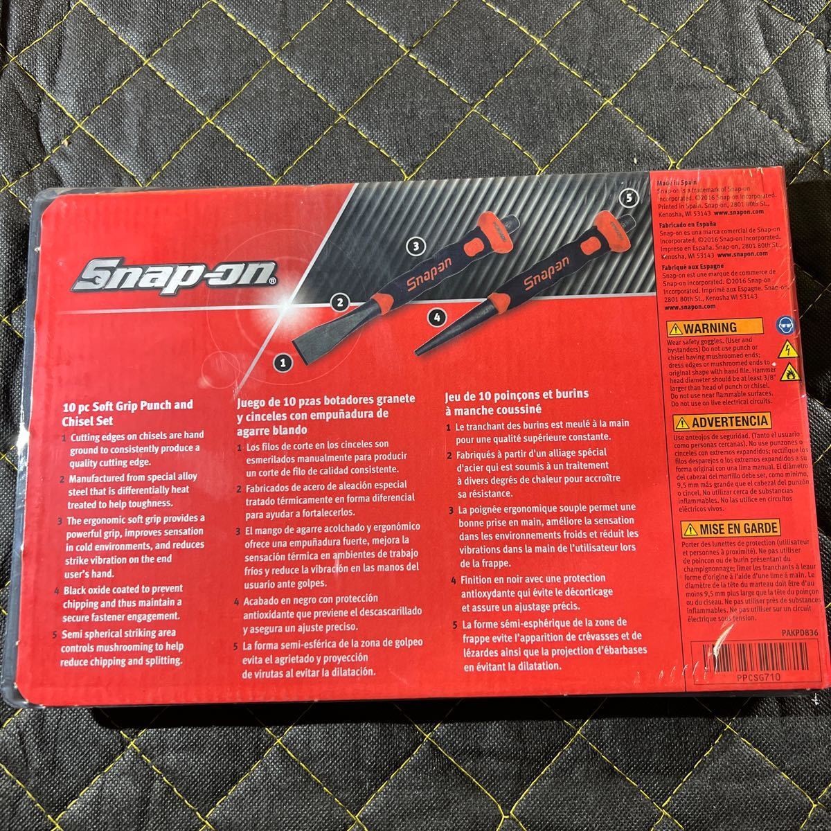 Snap-on 10pc Soft Grip Punch and Chisel Set Red PPCSG710 for sale