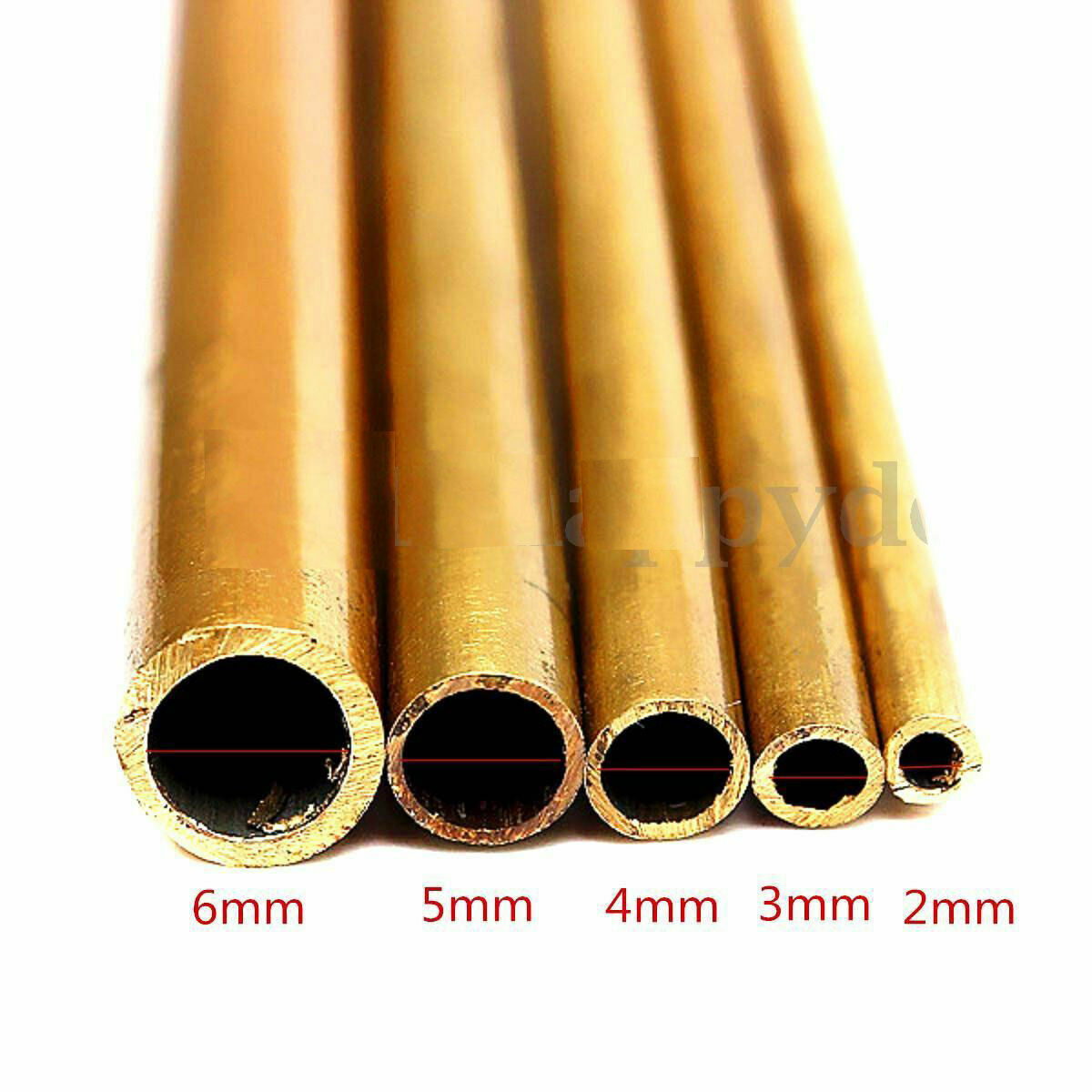 250mm H62 Brass Round Tube Straight Pipe Wall Thickness 0.5/1mm OD 3