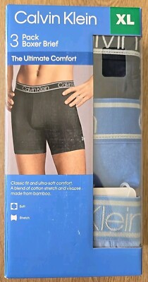 NEW  Calvin Klein Men's Boxer Brief Ultimate Comfort SIZE XL, Blue (3 pack) 