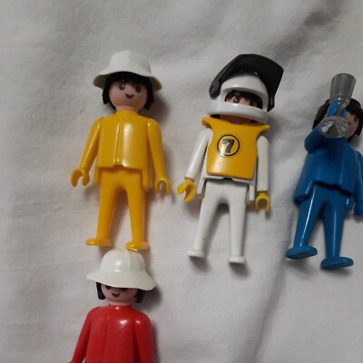 Vintage 1974 Geobra Playmobil Figures Lot Bundle 6 People RARE