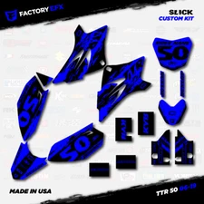 Blue & Black Slick Racing Graphics kit fits 2006-2025 YAMAHA TTR50 TTR 50 06-25