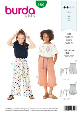 Burda Schnittmuster - Gummizughose - Culotte - 7/8 Länge- Nr.9302