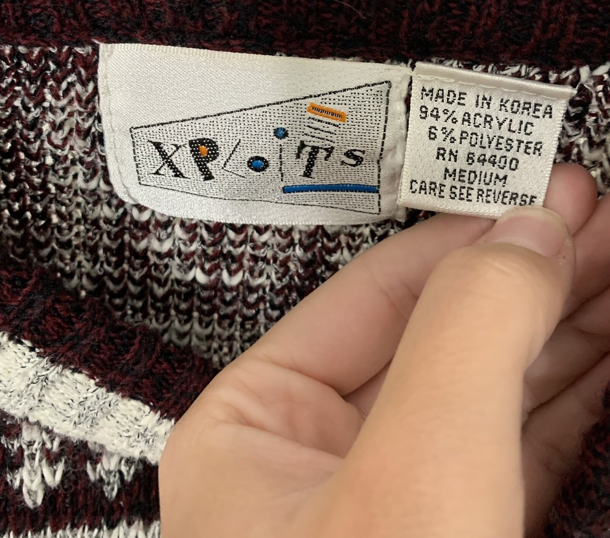 40s 50s vintage 極太　ウール　スラックヴィンテージ　希少 Vintage 1990s Xploits Horizontal Striped Style Grandpa Crewneck