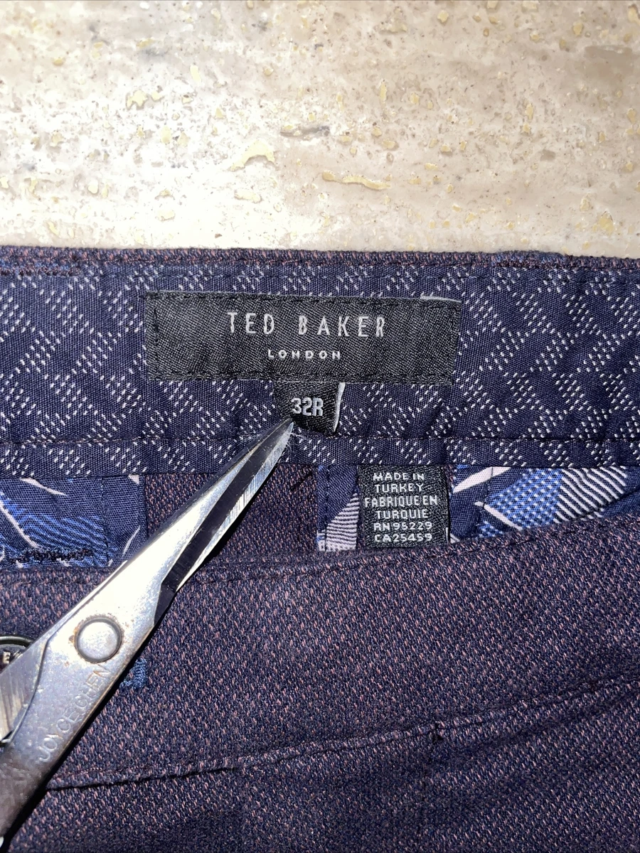 Men s Ted Baker Purple ManTrap Trouser Pants 32R Slacks Designer Turkey